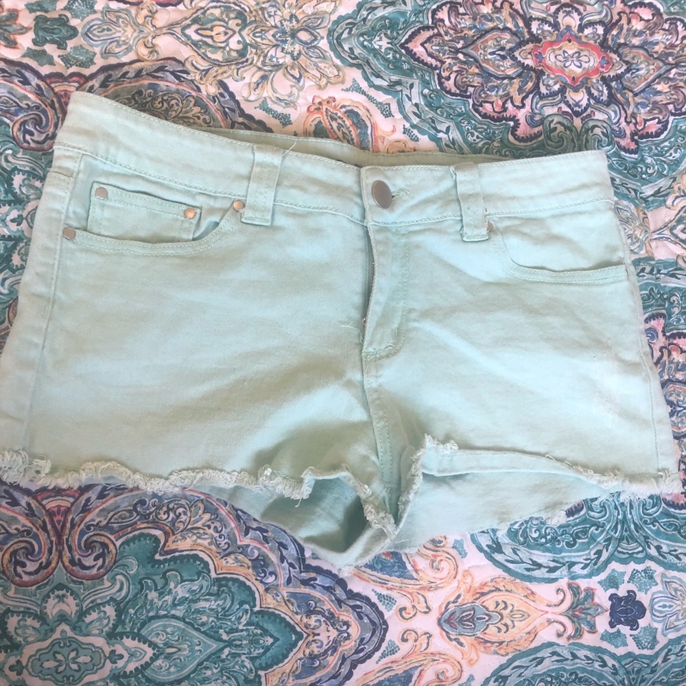 Teal Jean Shorts